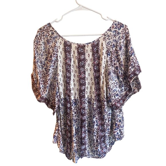 Flowy Bohemian Free People Blouse Top - Picture 2 of 3